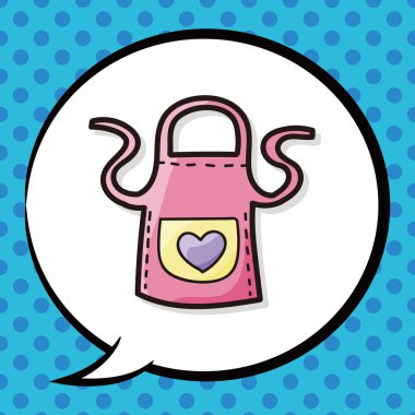 Önlük renk doodle, konuşma balonu