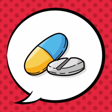 Tıp renk doodle, konuşma balonu