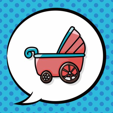 Bebek arabaları doodle, konuşma balonu