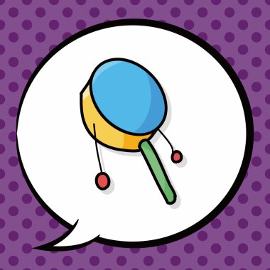 oyuncak çıngırak doodle, konuşma balonu