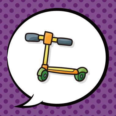 oyuncak bisikleti doodle, konuşma balonu