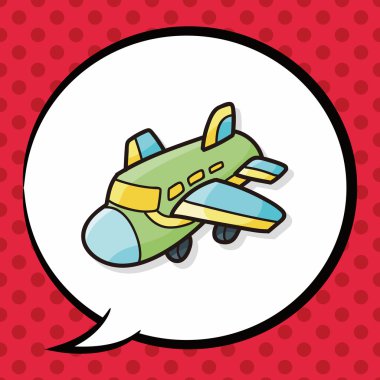 uçak doodle, konuşma balonu