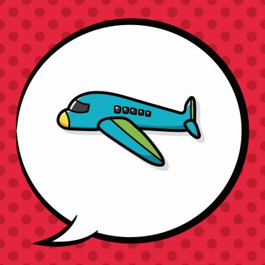 uçak doodle, konuşma balonu