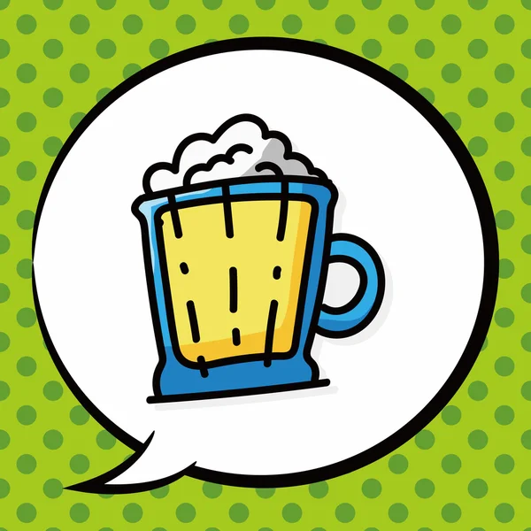 Μπύρα χρώμα doodle, φούσκα ομιλία — Διανυσματικό Αρχείο