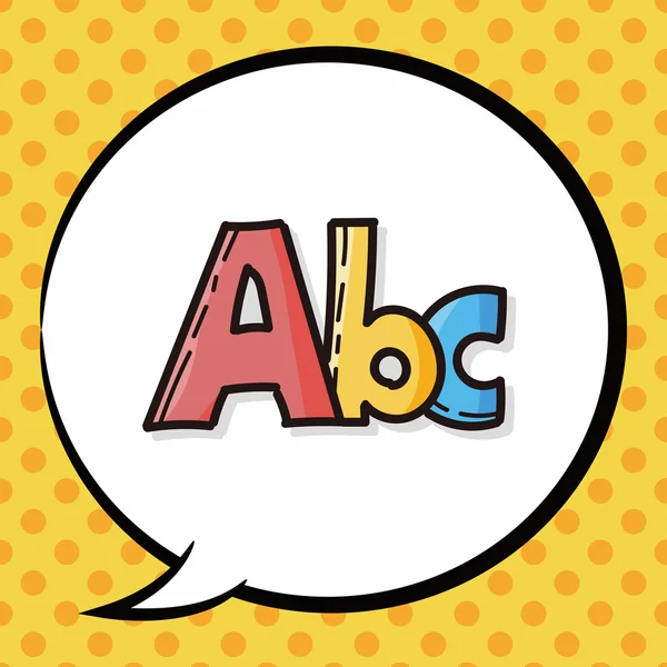 ABC scarabocchio di colore, bolla vocale — Vettoriale Stock