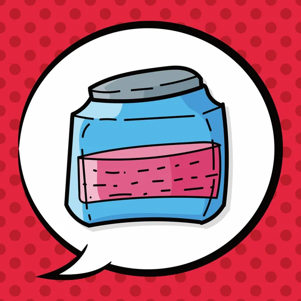 Glass jars color doodle, speech bubble — Stock Vector