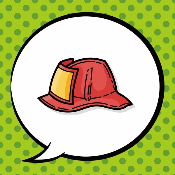 Sombreros de fuego garabato de color, burbuja del habla — Archivo Imágenes Vectoriales