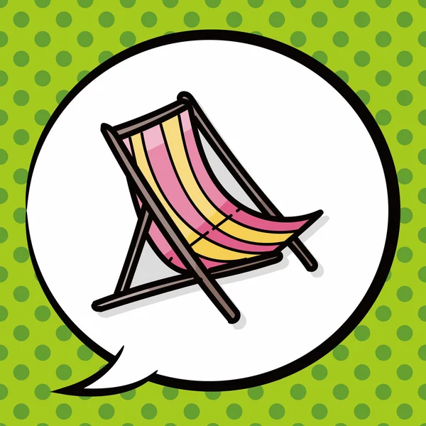 Deck cadeira cor doodle, bolha de fala —  Vetores de Stock