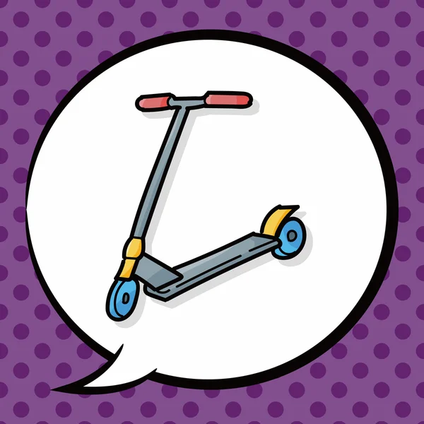 Scooter doodle, tekstballon — Stockvector