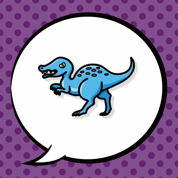 Dinosaurier-Doodle, Sprechblase — Stockvektor