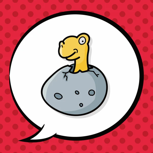 Dinosaure doodle, bulle de parole — Image vectorielle