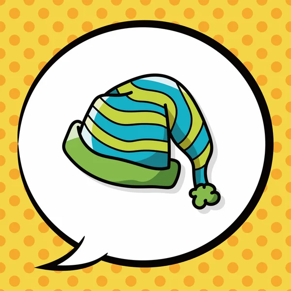Детская шапка каракули, речевой пузырь — стоковый вектор