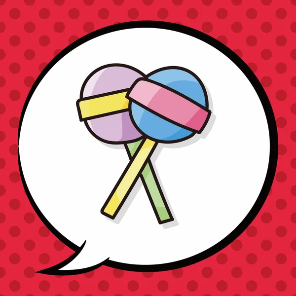 Şeker doodle, konuşma balonu — Stok Vektör