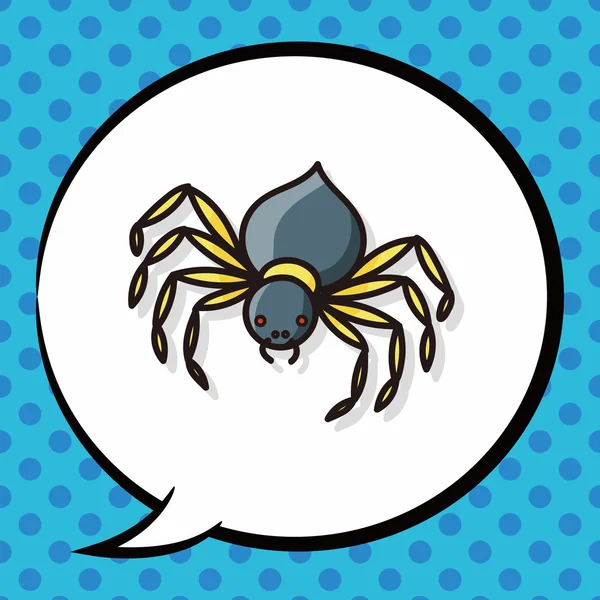 Gribouille d'araignée, bulle de parole — Image vectorielle