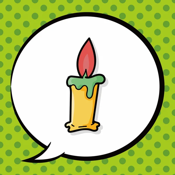 Candle doodle, speech bubble — Stock Vector