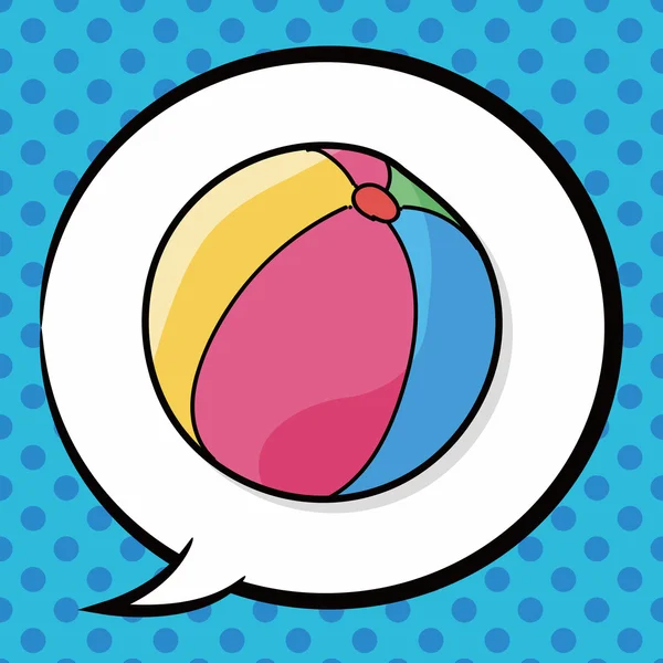 Topu doodle, konuşma balonu — Stok Vektör