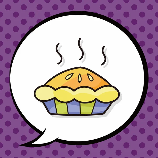 Pasta doodle, konuşma balonu — Stok Vektör