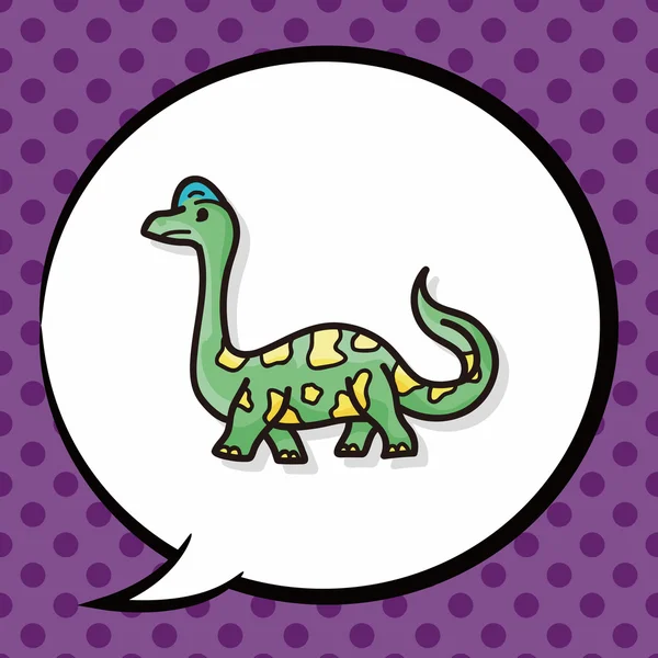 Dinozaur doodle, dymek — Wektor stockowy