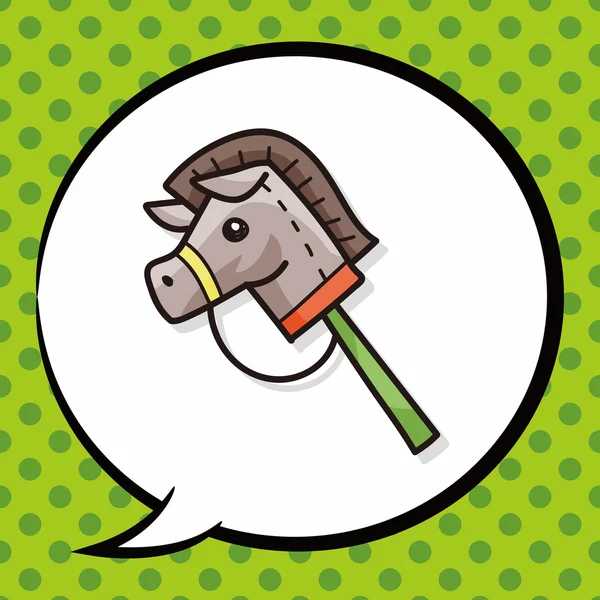 Toy horse doodle, speech bubble — Stock Vector