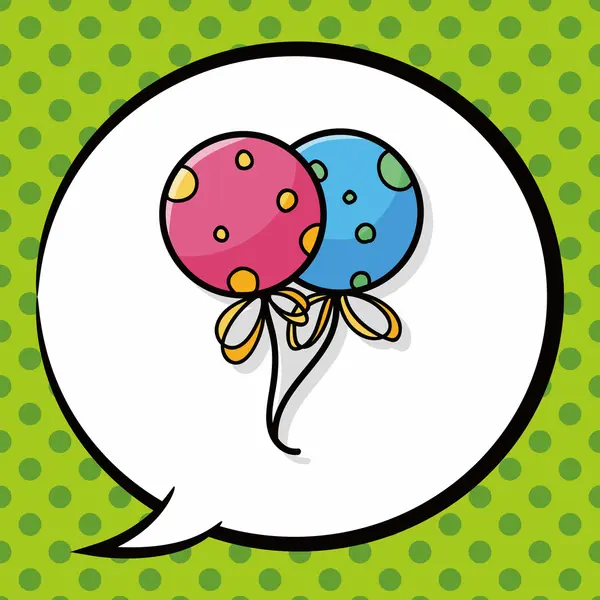 Doodle balão, bolha de fala — Vetor de Stock