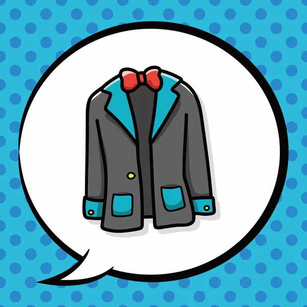 Suit doodle, speech bubble — Stock Vector
