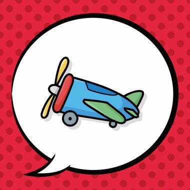 uçak doodle, konuşma balonu