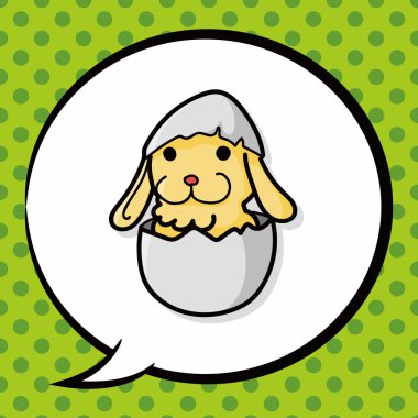 tavşan doodle, konuşma balonu