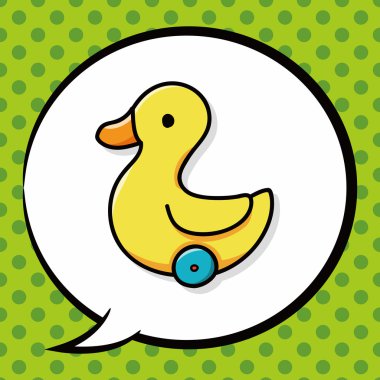 oyuncak ördek doodle, konuşma balonu