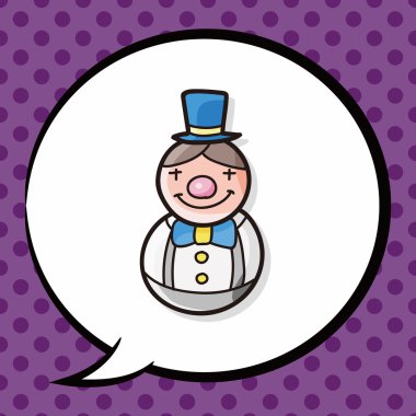 Palyaço doodle, konuşma balonu