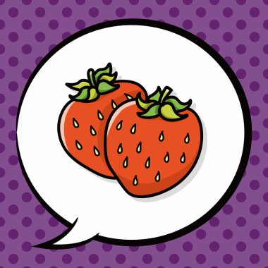 meyve çilek doodle, konuşma balonu