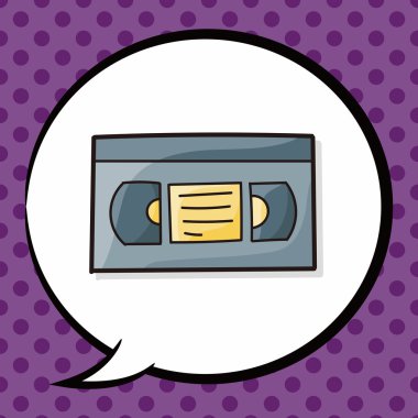 video kaset doodle, konuşma balonu