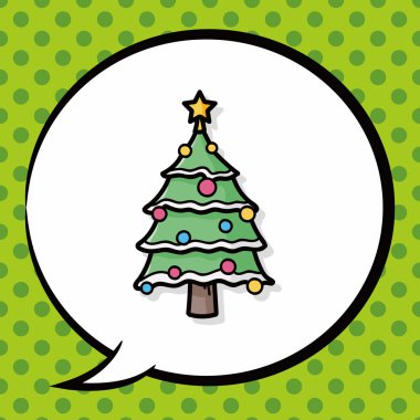 Noel ağacı doodle, konuşma balonu