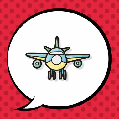 uçak doodle, konuşma balonu