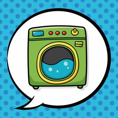 çamaşır makinesi doodle, konuşma balonu