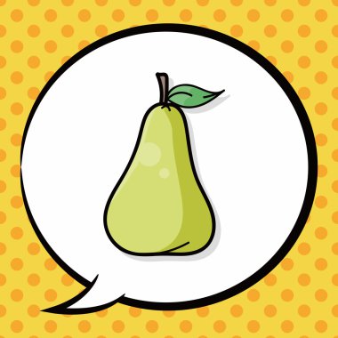 meyveler armut doodle, konuşma balonu