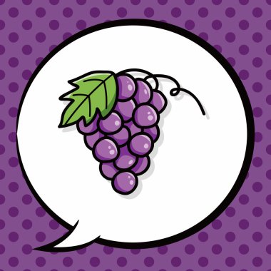 meyve üzüm doodle, konuşma balonu
