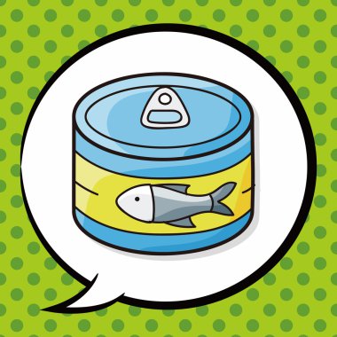 Balık besleme doodle, konuşma balonu