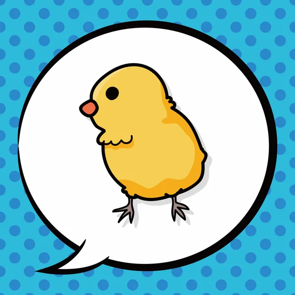 Kip doodle, tekstballon — Stockvector