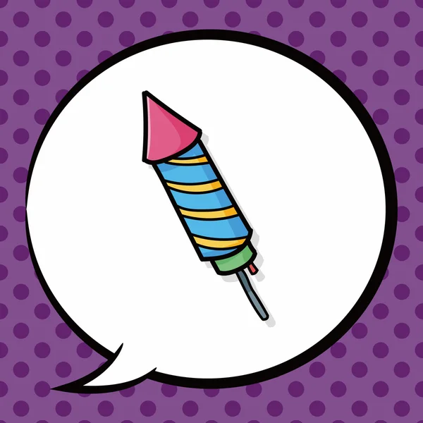 Doğum günü kraker doodle, konuşma balonu — Stok Vektör