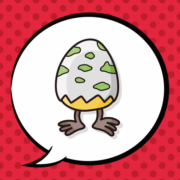 Doodle de ovo de Páscoa, bolha de fala — Vetor de Stock