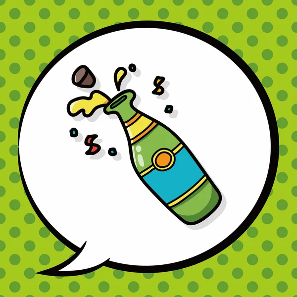 Каракулі шампанського, мовна бульбашка — стоковий вектор