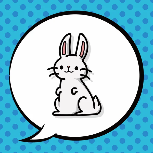 Zvířecí králík čmáranice, bublinu — Stockový vektor