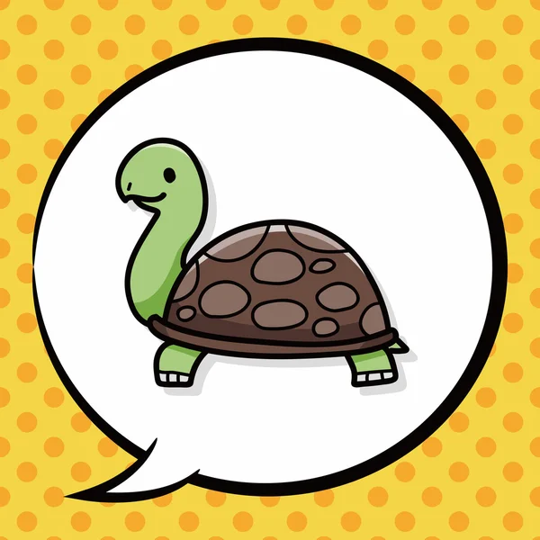 Animal tortue gribouille, bulle de parole — Image vectorielle