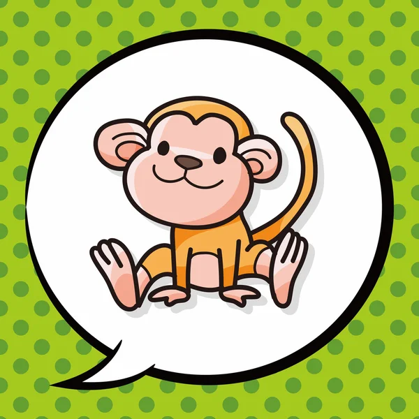 Animal Monkey Doodle, Sprechblase — Stockvektor