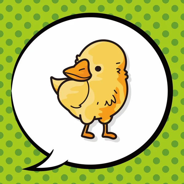 Djur kyckling doodle, pratbubbla — Stock vektor