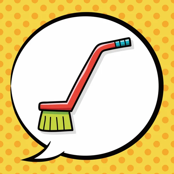 Καθαρισμός βούρτσα doodle, φούσκα ομιλία — Διανυσματικό Αρχείο