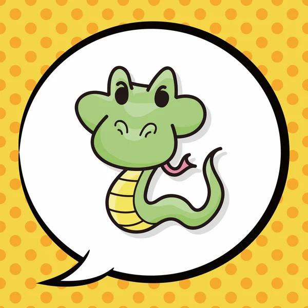Serpent animal gribouille, bulle de parole — Image vectorielle