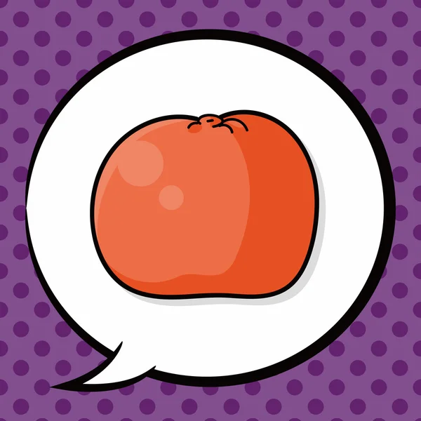 Frukter orange doodle, pratbubbla — Stock vektor