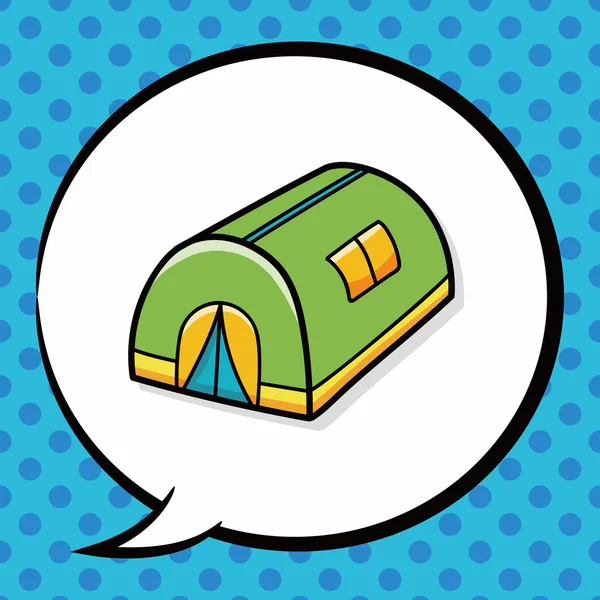 Tent doodle, speech bubble — Stock Vector