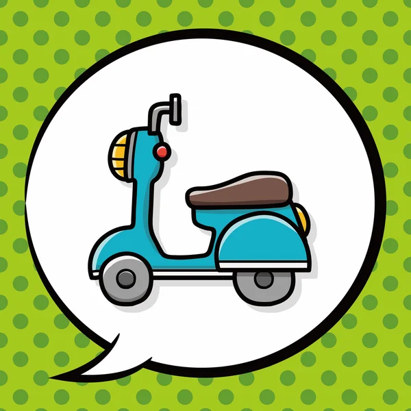 Motosiklet doodle, konuşma balonu — Stok Vektör